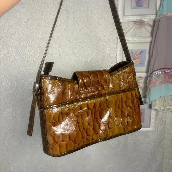 vintage‎ leather brown western shoulder bag purse - Picture 3 of 6